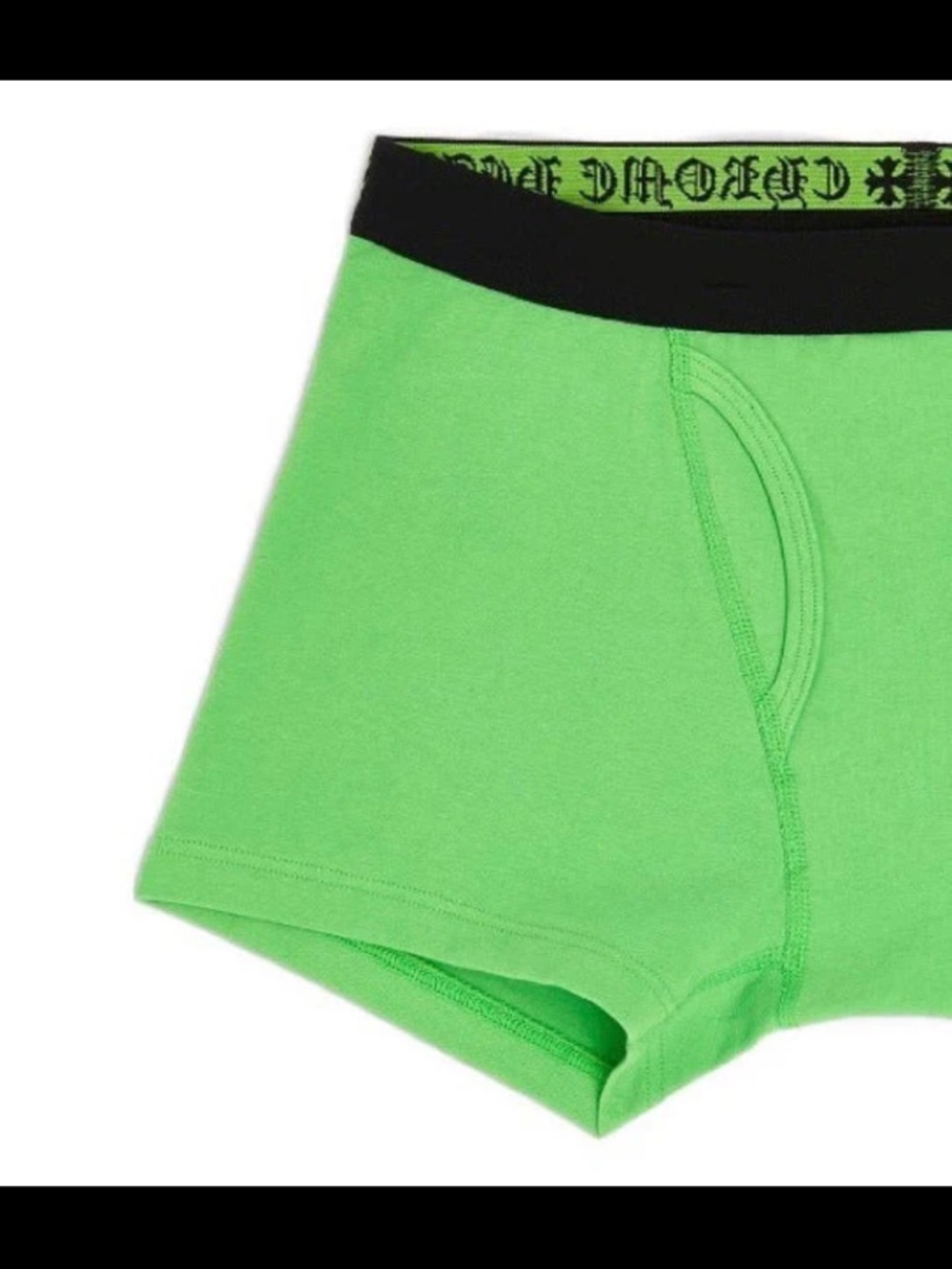 RARE Chrome Hearts Neon Green Boxer Briefs with Black Waistband